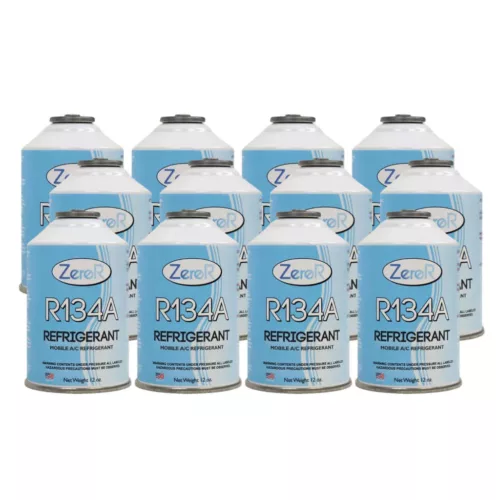 ZeroR® / National Brand Genuine R134a AC Refrigerant – Made in USA – (12) 12oz Cans
