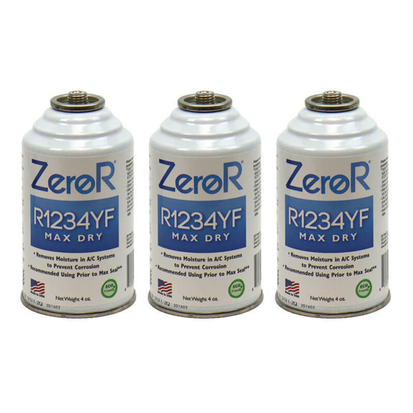 ZeroR<sup>®</sup> R1234YF MAX DRY AC Drying Agent - Prevents Rust & Corrosion - 3 Cans