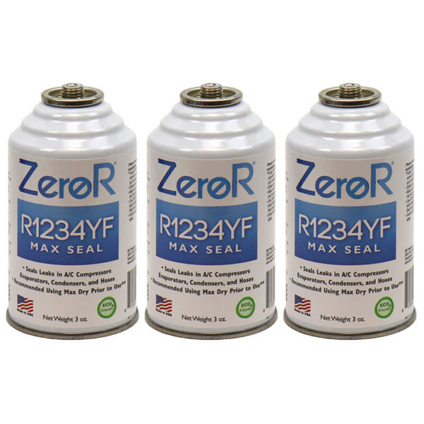 ZeroR<sup>®</sup> R1234YF AC MAX SEAL Leak Stop - Repairs Metal & Rubber! - 3 Cans