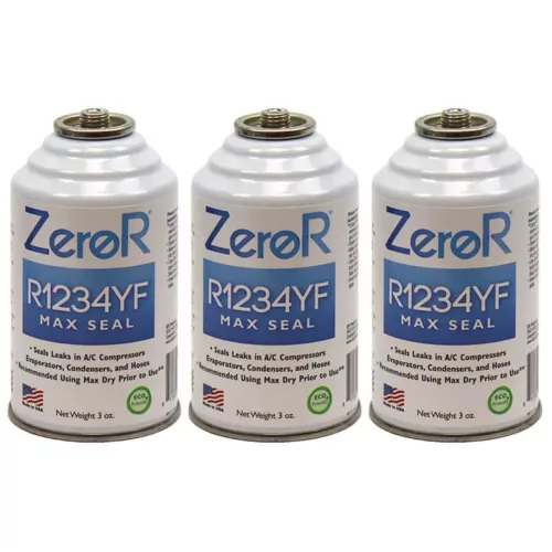 ZeroR® R1234YF AC MAX SEAL Leak Stop – Repairs Metal & Rubber! – 3 Cans