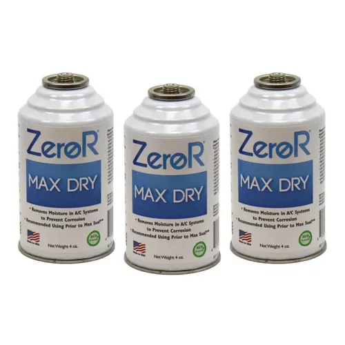 ZeroR® MAX DRY R134a & R12 AC Drying Agent – Prevent Rust & Corrosion – 3 Cans
