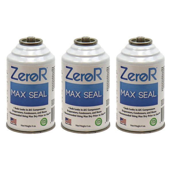 ZeroR<sup>®</sup> MAX SEAL AC Leak Stop for R134a & R12 - Patches Metal & Rubber! - 3 Cans