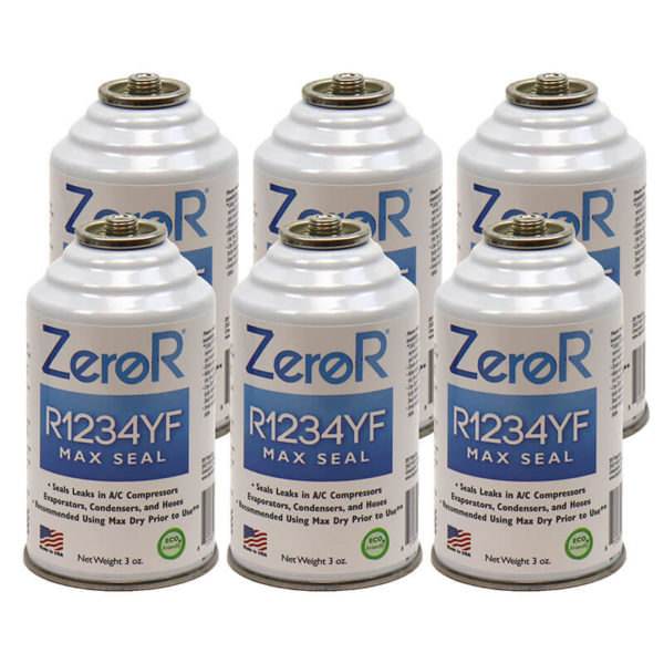 ZeroR<sup>®</sup> R1234YF AC MAX SEAL Leak Stop - Repairs Metal & Rubber! - 6 Cans