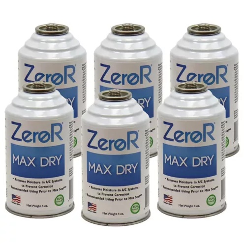 ZeroR® MAX DRY R134a & R12 AC Drying Agent – Prevent Rust & Corrosion – 6 Cans