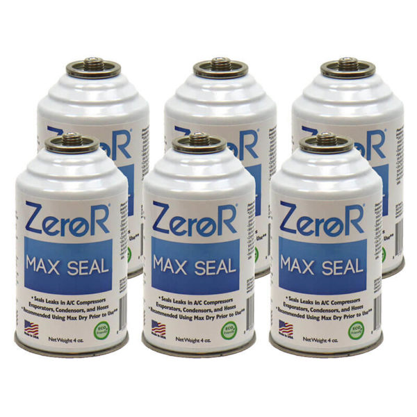 ZeroR<sup>®</sup> MAX SEAL AC Leak Stop for R134a & R12 - Patches Metal & Rubber! - 6 Cans