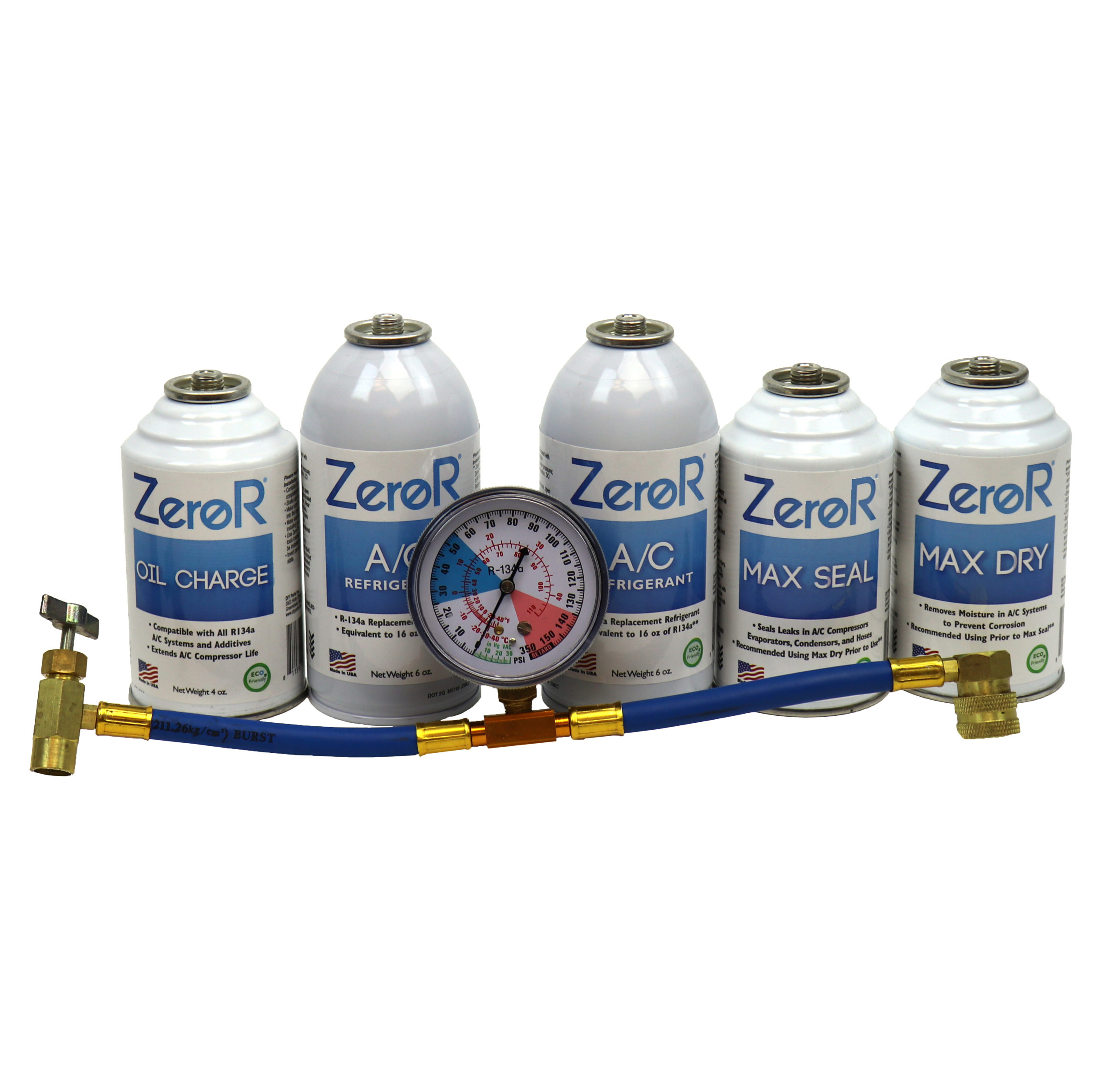 Zeror Repair Recharge Kit Vehicle Refrigerant Replacement Diy Parts
