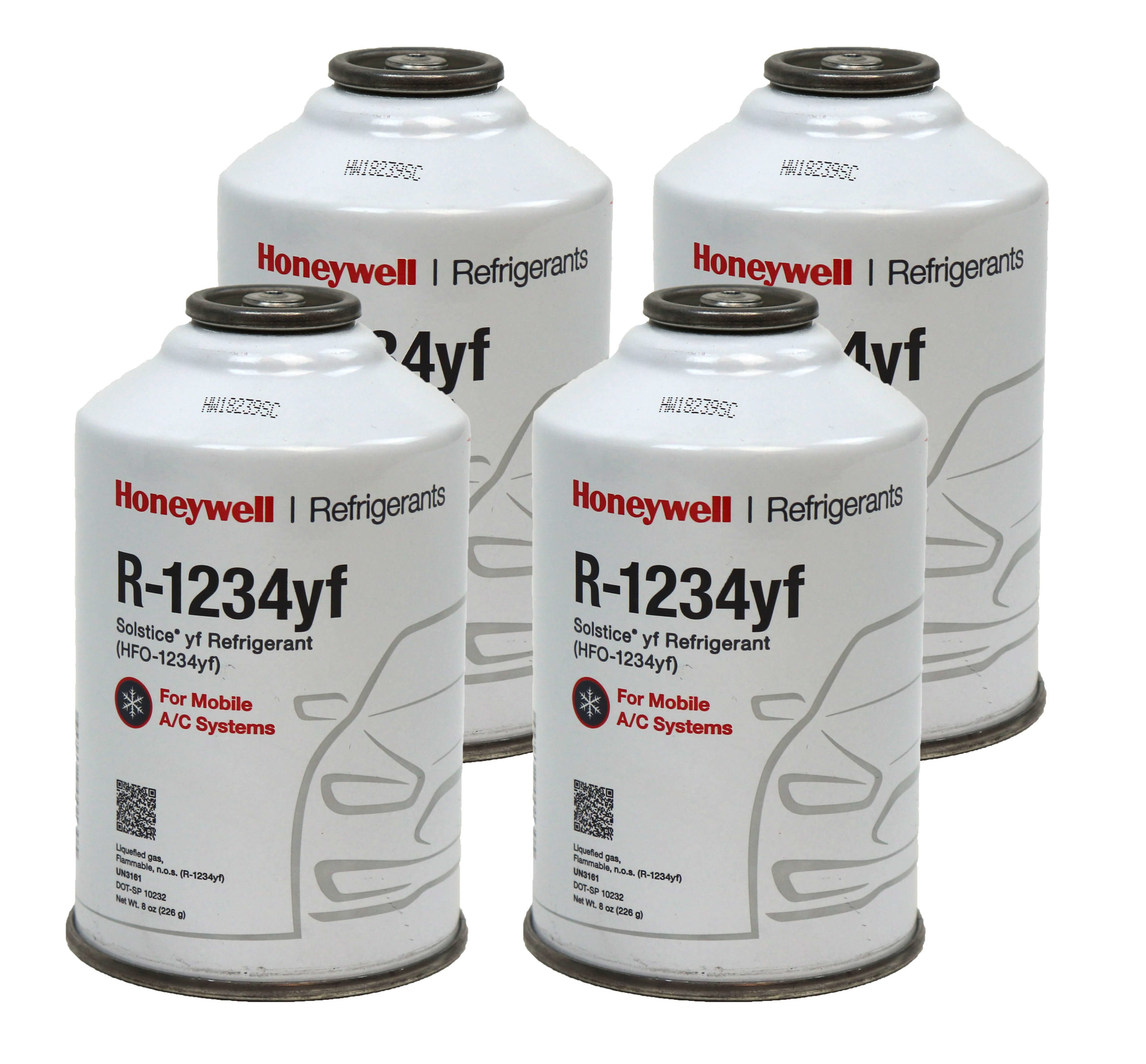 Four Cans Honeywell R1234YF AC for Mobile Systems
