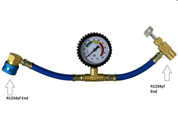 ZeroR® Top Off Kit #1 - Genuine 8oz R1234YF Refrigerant (1 Can) & HD Brass Can Tap with Gauge