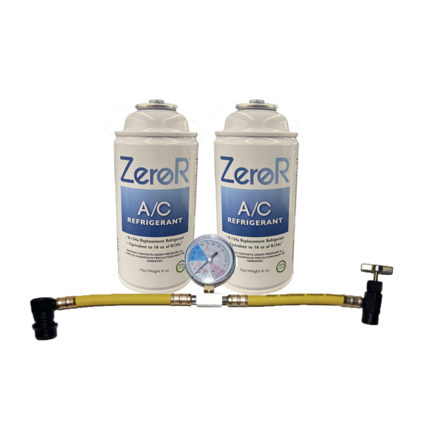Two Cans of ZeroR Refrigerant Plus Charging Hose